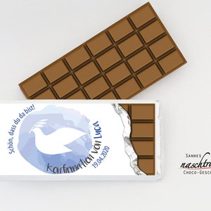 10 chocolate bars &quot;Communion/Confirmation Dove&quot;, personalized chocolate, gift communion, gift confirmation, give away