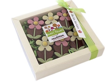 12 flores de chocolate, regalo, packaging, regalo de chocolate, colgante personalizado, cumpleaños, día de la madre, día de San Valentín