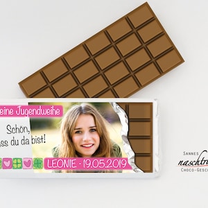10 Schokotäfelchen „Jugendweihe 1“, personalisierte Schokolade, Schokolade bedruckt,, Gastgeschenk Jugendweihe, Give Away
