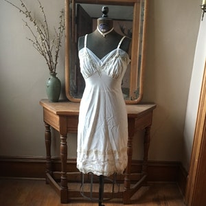 Vintage 1960's Sheer Cream Colored Lingerie, Slip, Nightie, size small image 1