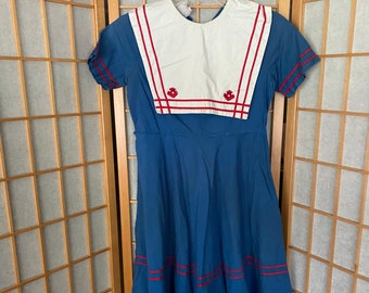 Vintage 1950’s red white and blue nautical girls dress