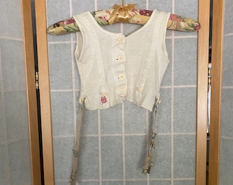 Vintage antique kids underwear shirt with garters