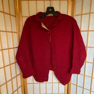 Red Vintage Cardigan - Etsy New Zealand