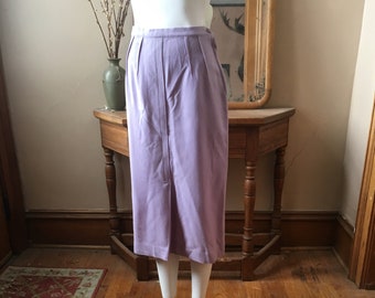 Vintage 1940's Lavender Wool Pencil Skirt, Size small