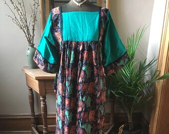 Vintage Novelty Print Cotton Dress