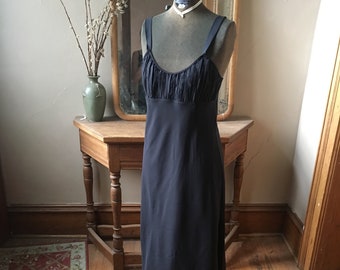 Vintage Long Black Slip, Nightie, Pajamas - size small medium