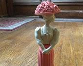 Vintage White and Pink Victorian-Inspired Perfume Bottle