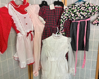 Lot of 5 Vintage Little Girl's Dresses, 1950's 1940's 1960's