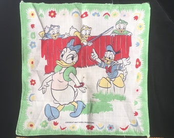 ヴィンテージ 1950年代 子供用ハンカチ ウォルト・ディズニー ドナルド