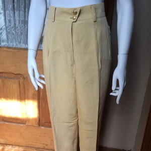 80s Butter Yellow High Waisted Trousers - Medium, 27.5 – Flying