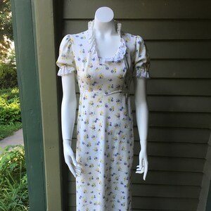 Vintage 1970's White Polyester Maxi Dress, size xs image 1