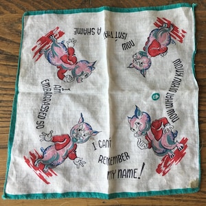 Vintage Novelty Piggy Hanky image 1