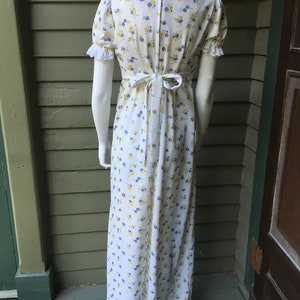 Vintage 1970's White Polyester Maxi Dress, size xs image 2