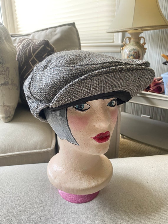 Vintage Flat Tweed Cap, Newsboy Hat