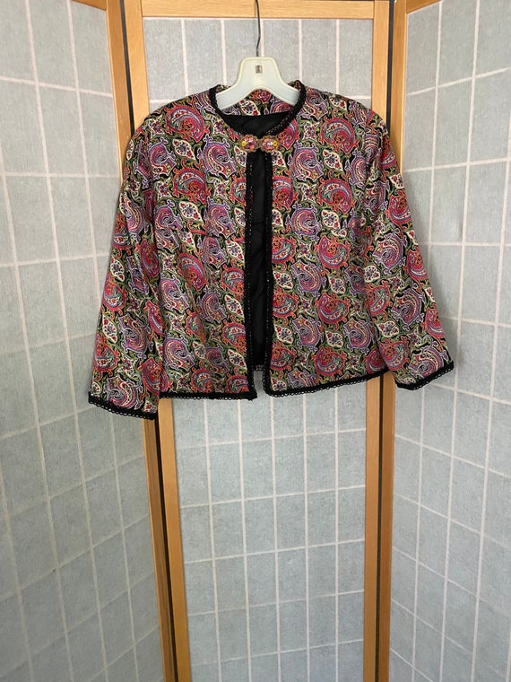 Vintage 1940’s Rainbow Paisley Silk Cropped Jacket