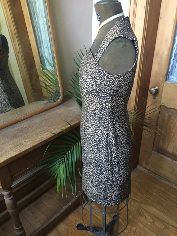 Vintage 1980's Cheetah/Leopard Print Cocktail Dre… - image 3