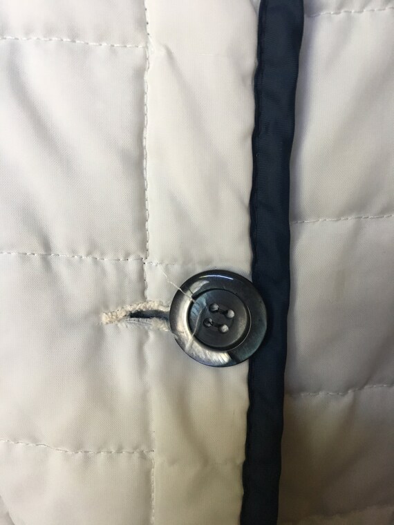 Vintage 1970's White puffy Quilted Winter Coat wi… - image 3