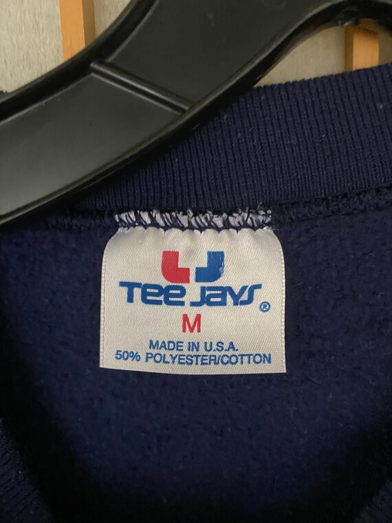 Vintage 1980’s 1990’s blue crewneck sweatshirt wi… - image 5