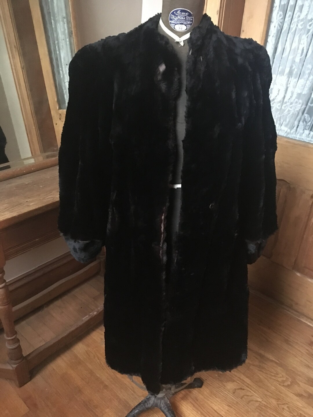 Vintage 1930's Black Dark Brown Shorn Rabbit Fur Coat - Etsy