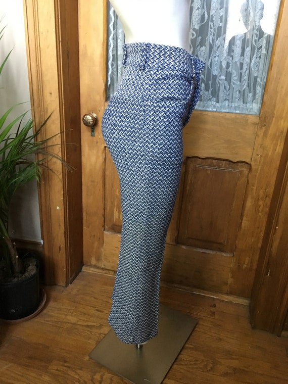 Vintage 1970's Blue and White Slacks, Pants size … - image 3