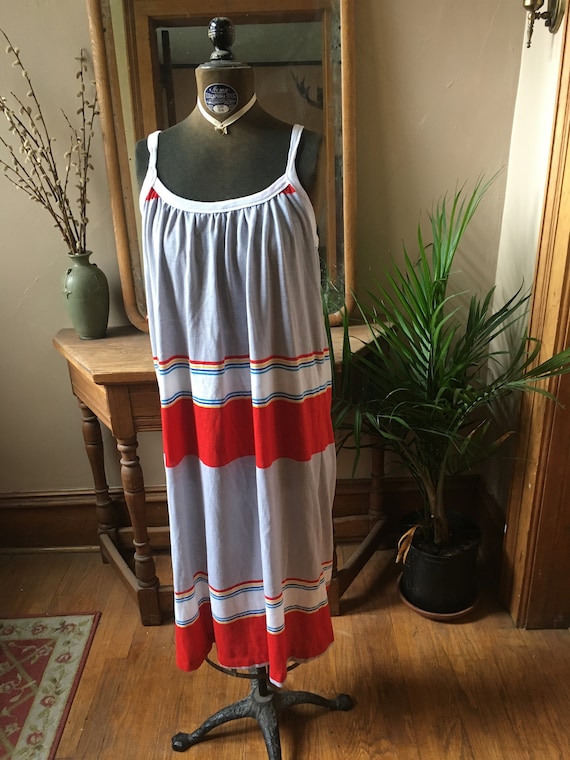 Vintage Gray and Rainbow Dress