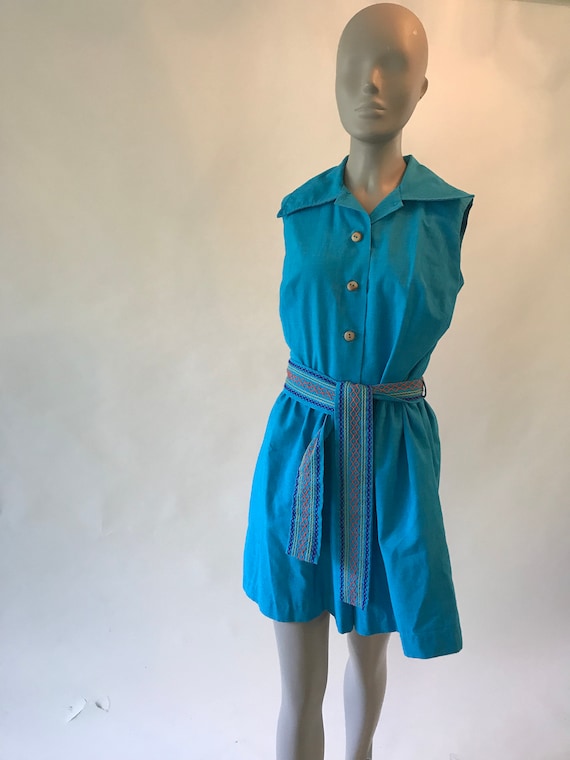 Vintage 1960s 1970s playsuit shorts jumpsuit romp… - image 1