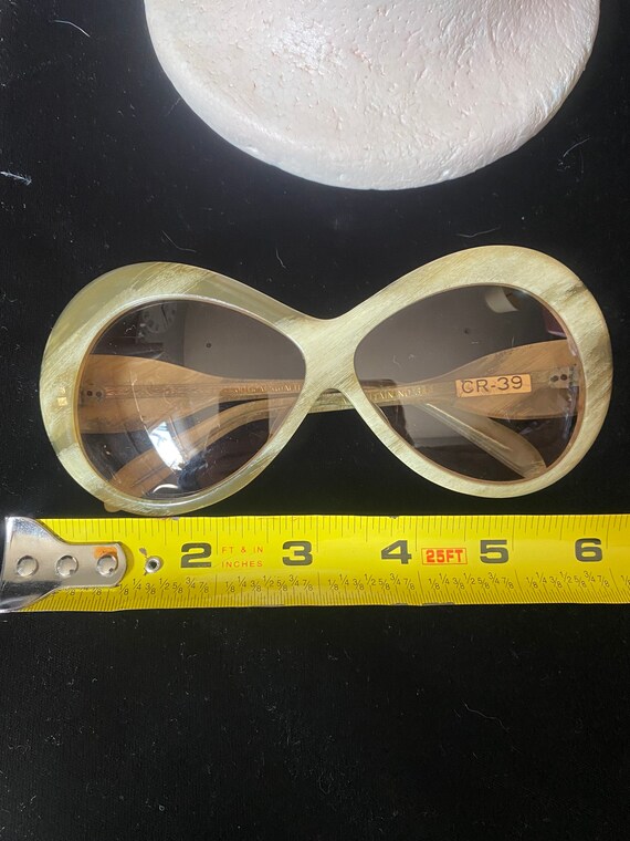 Rare vintage round beige sunglasses, AA Sutain No… - image 6