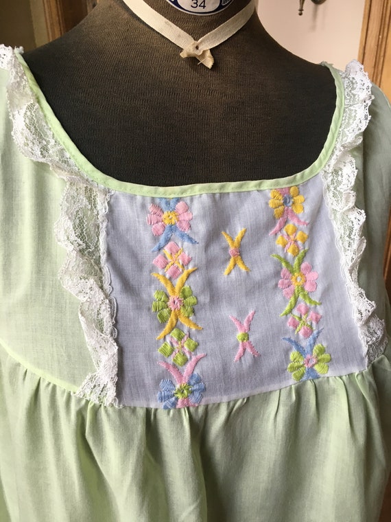 Vintage Green Cotton Nightgown Gem