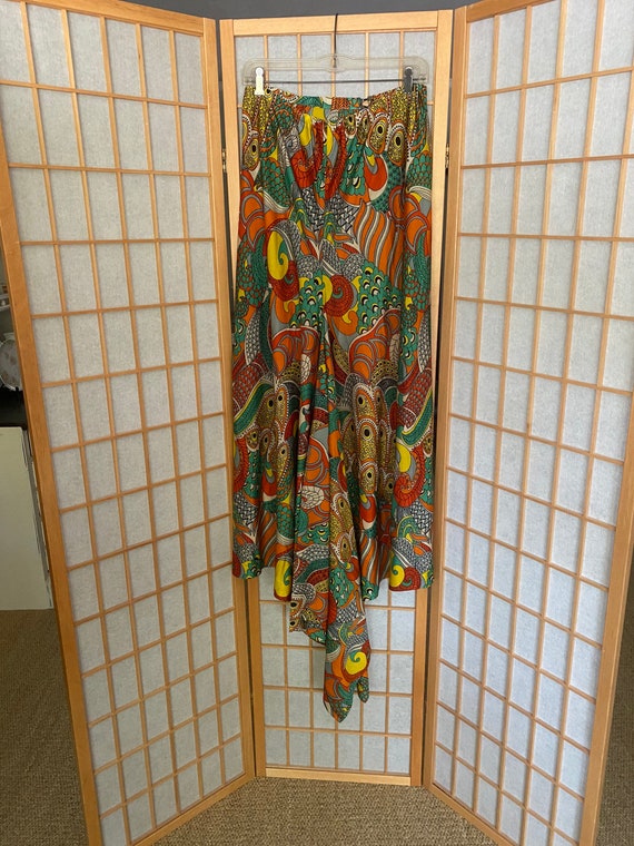 Vintage psychedelic 1970’s orange and yellow skirt