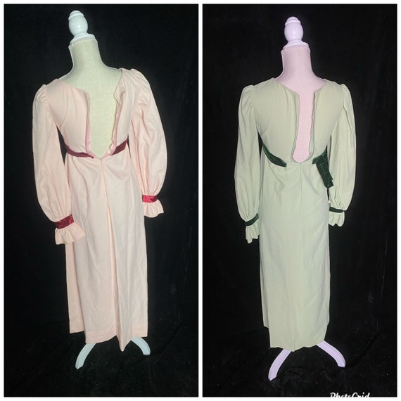 Vintage 1960’s pair of matching dresses in green … - image 4