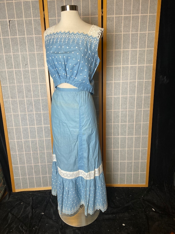 Antique 1910s Blue and White Two Piece Set Dress, Size Medium, Project  Piece - Etsy