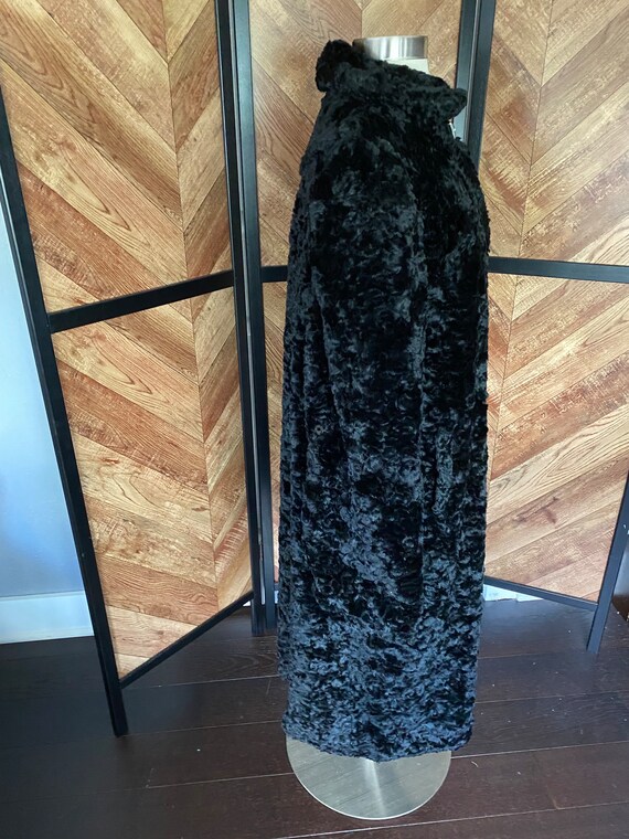 Vintage 1930’s black faux fur art deco coat with … - image 5