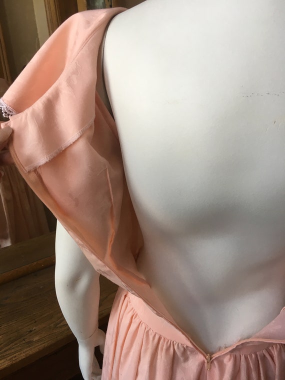 Vintage 1980's Pink and White Dress, Size XS - image 7