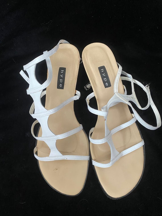 Vintage 1990’s white leather Hype brand strappy h… - image 2
