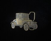Vintage 1980 s brass vintage antique car belt buckle