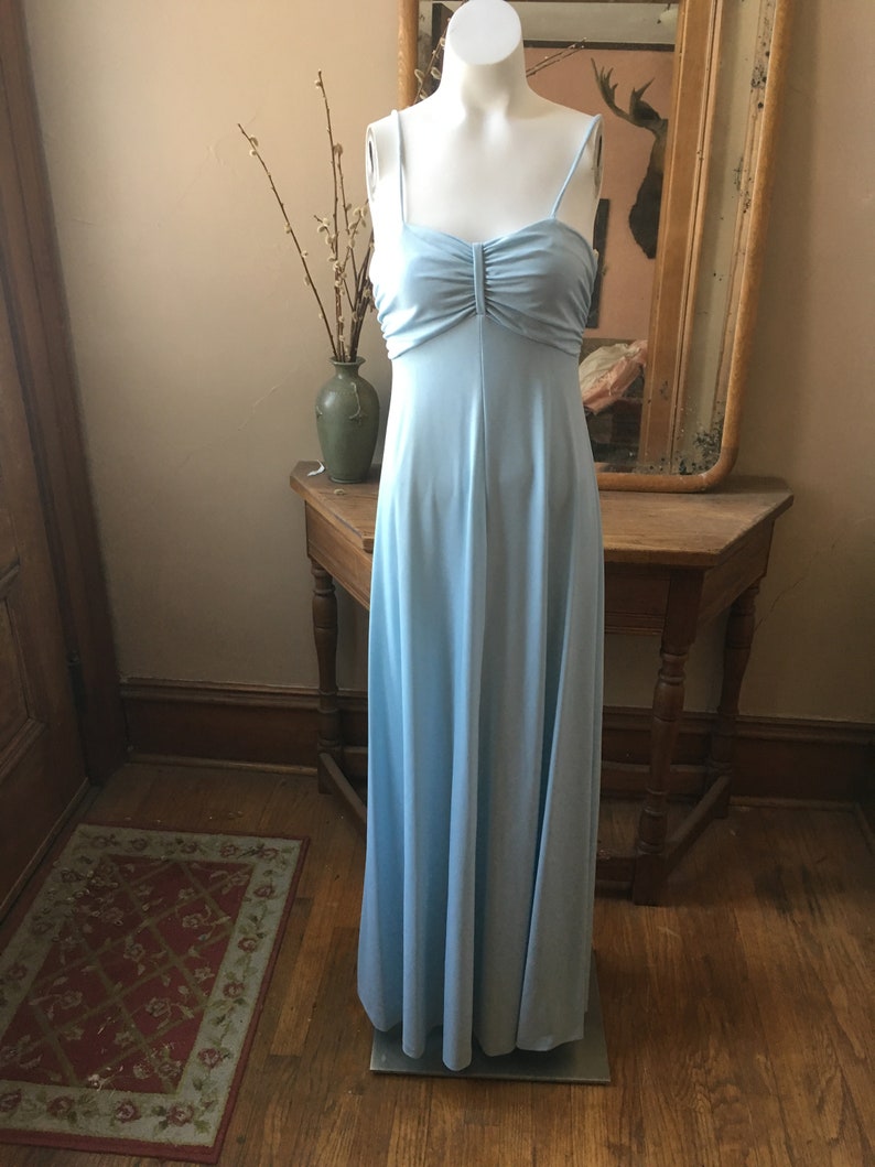 Size XS Vintage 1970/'s Pale Blue Bridesmaid Dress with Jacket