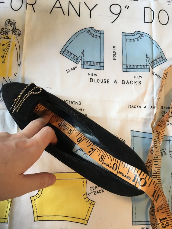 Vintage 1970's Black and Gold Heel Shoes, Size 7.5 - image 5