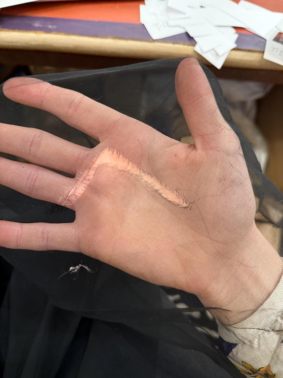 Vintage 1930’s 40’s sheer black gown, dress size … - image 12