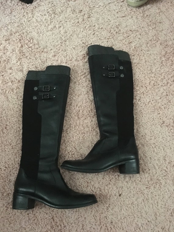 womens black riding boots size 8