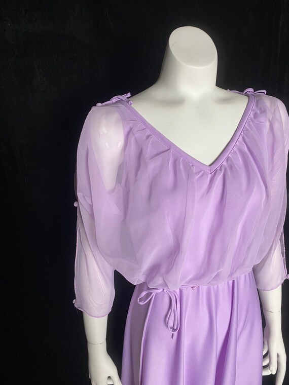 Vintage 1970’d bright lavender purple bridesmaid … - image 3