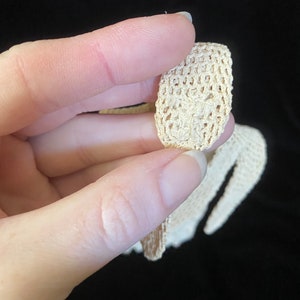 Antique vintage 1910s beige crochet dainty gloves, small image 7