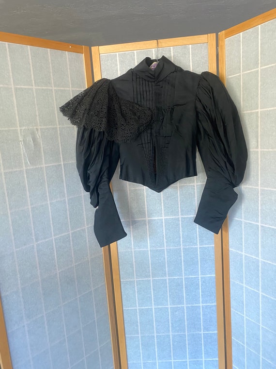 Vintage antique 1890’s black mutton sleeve blouse