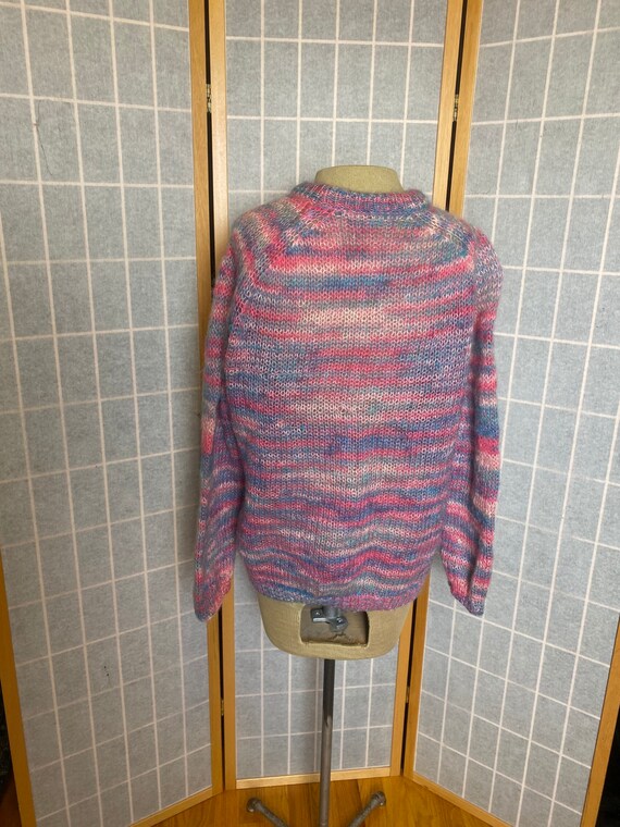 Vintage 1950’s pink, purple and blue loose knit c… - image 7