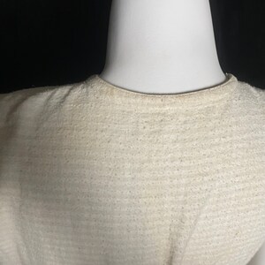 Vintage antique 1900s 1910 white stripe fleece undershirt, size xs image 6