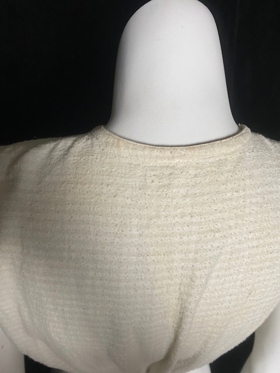 Vintage antique 1900s 1910 white stripe fleece un… - image 6