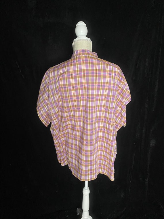 Vintage 1970’s purple plaid Levi’s smock button b… - image 7