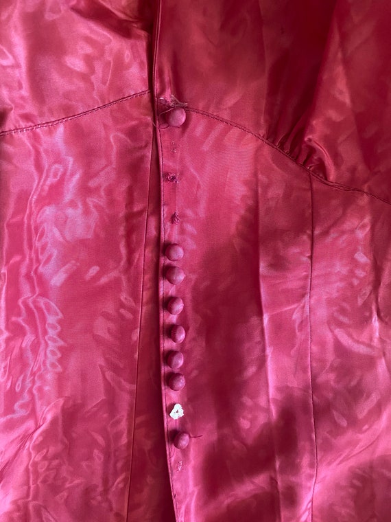 Vintage 1930's 1940's Shiny Pink Mutton Sleeve Co… - image 6