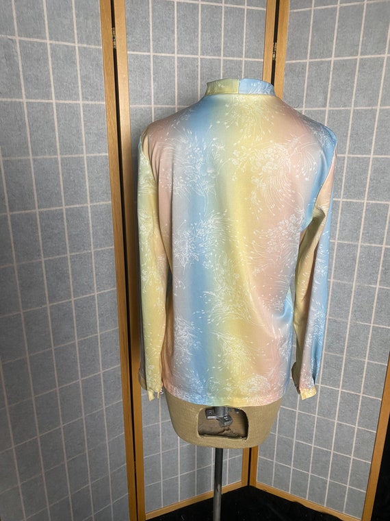 Vintage 1970’s rainbow ombre long sleeve polyeste… - image 7
