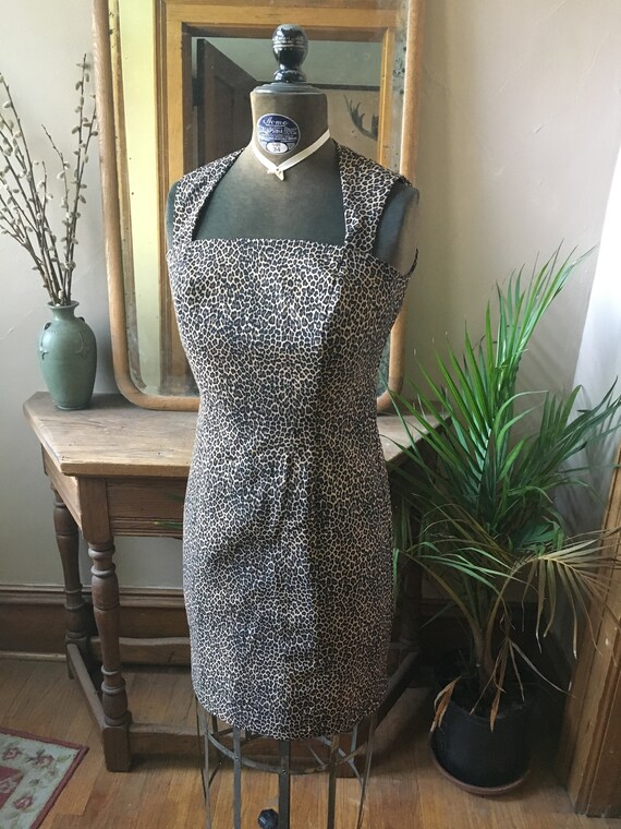 cheetah cocktail dress