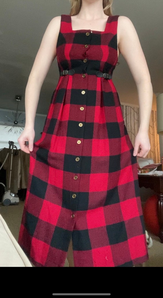 vintage 1980's Buffalo Plaid Red and Black Plaid … - image 2